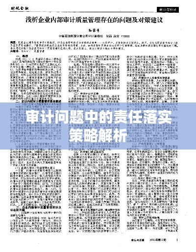 审计问题中的责任落实策略解析